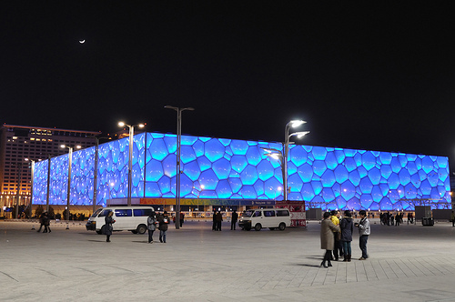 An architecture feat - The Ice Cube Olympic Swimming Pool in Beijing, China
