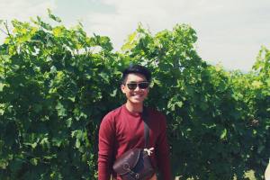 KDU University College culinary arts student, Daniel, during his Field trip to Chianti wine vineyard in Italy. Students can go for a 7-month internship to ALMA, Italy.